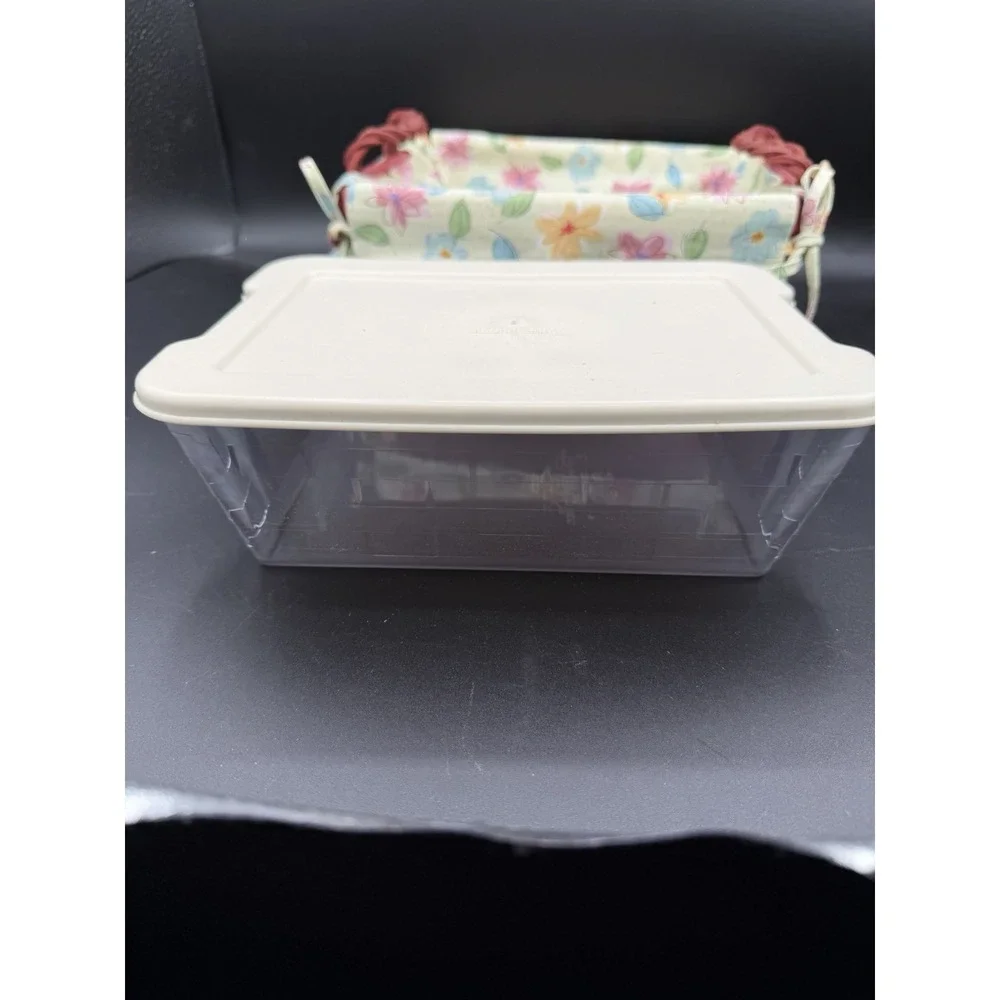 🧺💗 Longaberger 2008 Small Serving Basket – Pink w/ Liner & Storage Solutions💗
